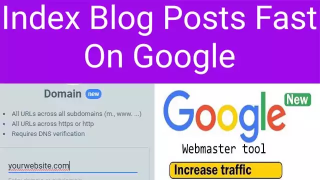 Search Console Google Fast index blogger post in a minute