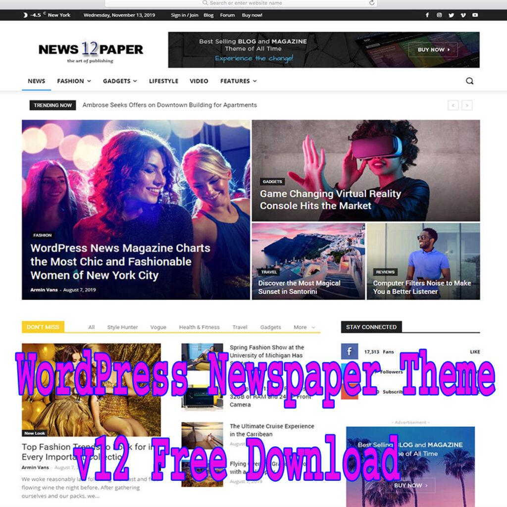 WordPress Newspaper Theme v12 Free Download2