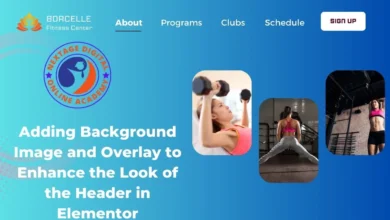 Adding Background Image and Overlay to Enhance the Look of the Header in Elementor