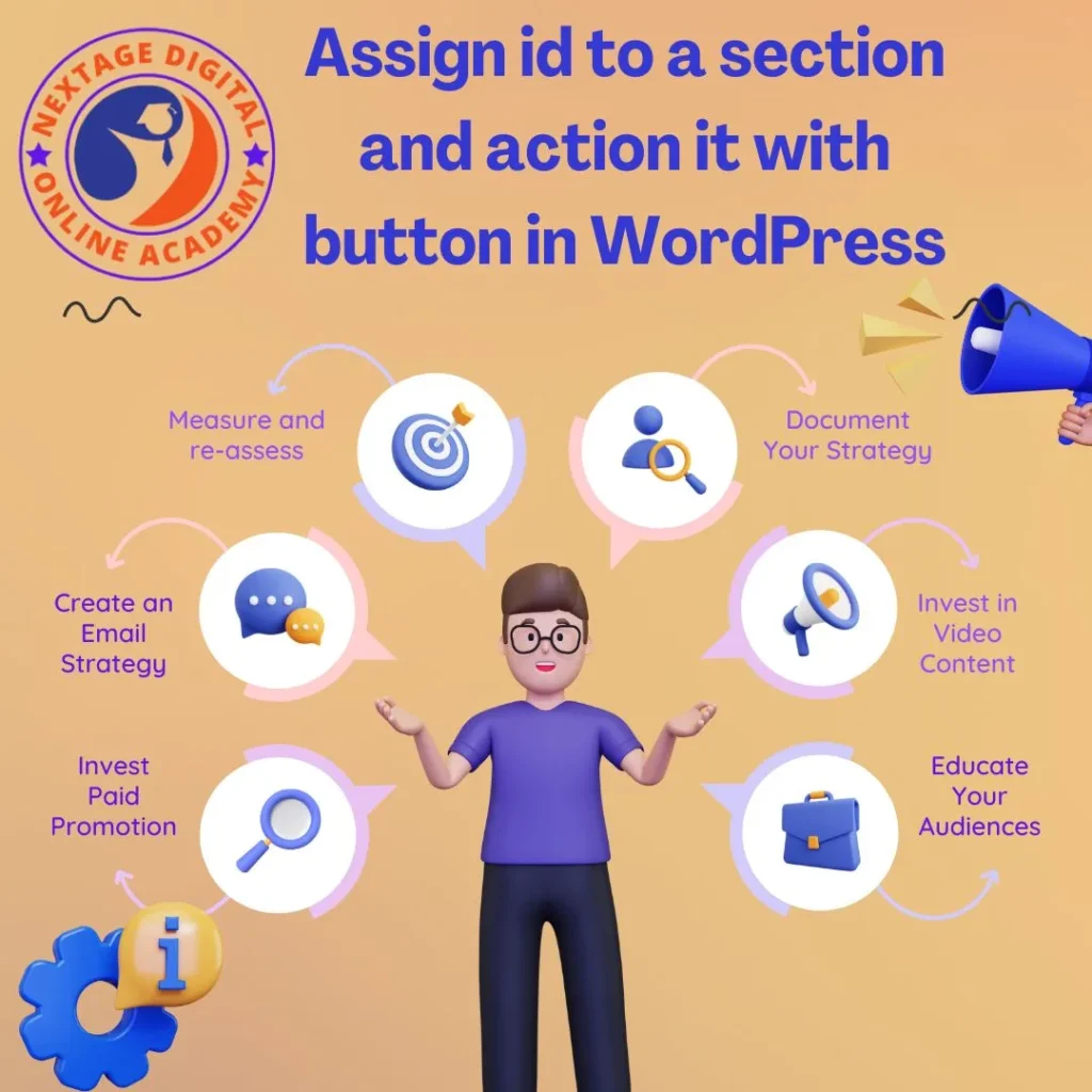 Assign ID to a Section and Action it with Button in WordPress