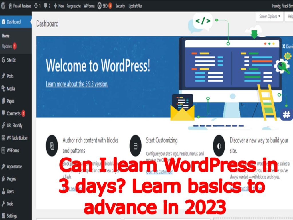 Can I learn WordPress in 3 days? Learn basics to advance in 2026