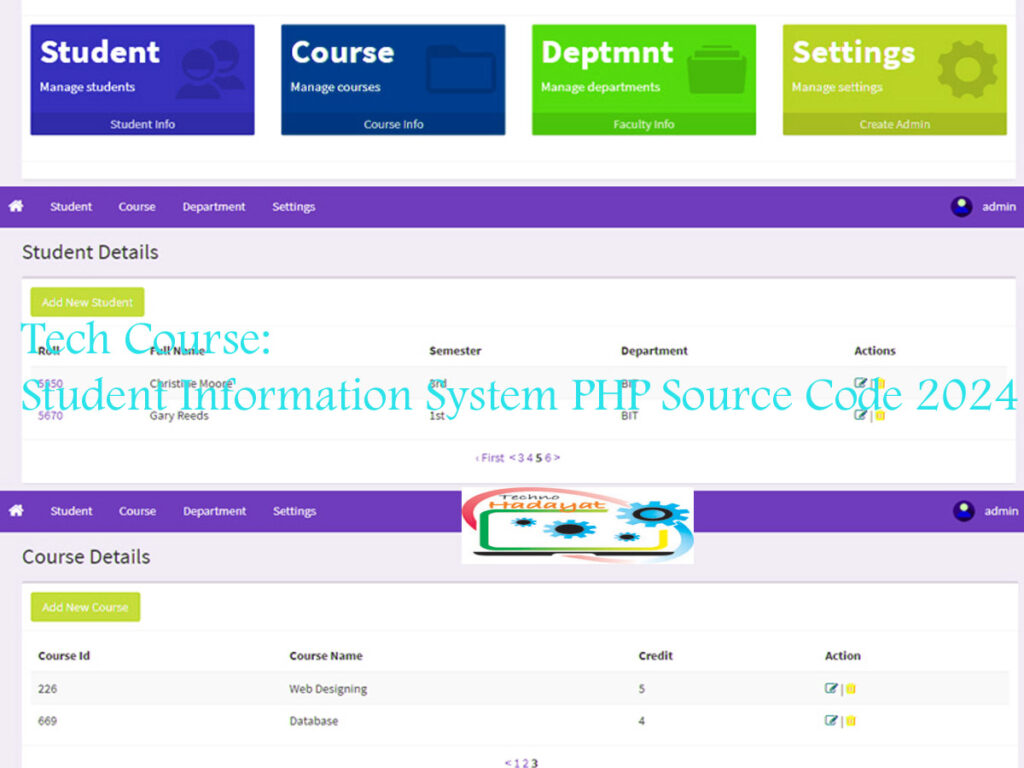 Tech Course: Student Information System PHP Source Code 2025 TechnoHadayat