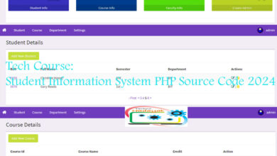 Tech Course: Student Information System PHP Source Code 2024 TechnoHadayat